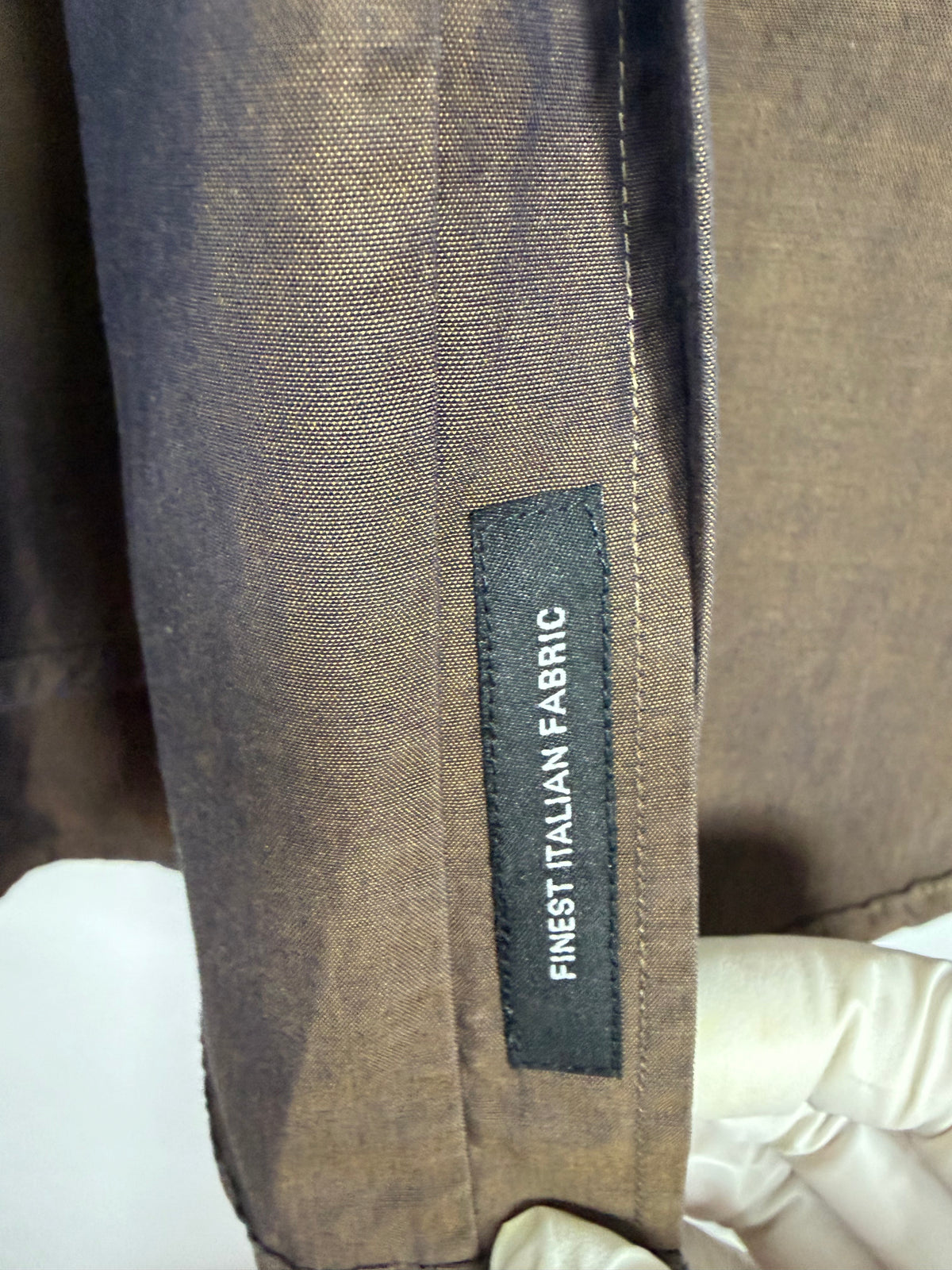 Slim Fit Dress Shirt Chambray Brown Italian Fabric | Sz 37/38 Small