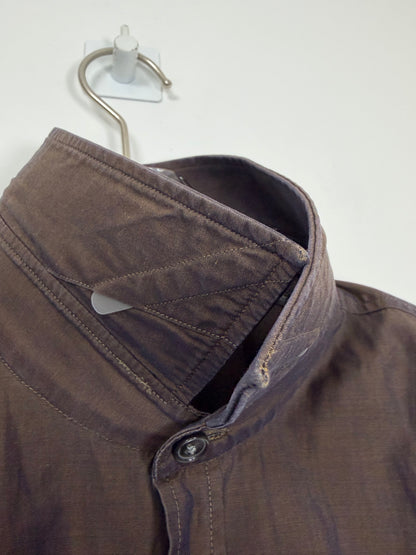 Slim Fit Dress Shirt Chambray Brown Italian Fabric | Sz 37/38 Small