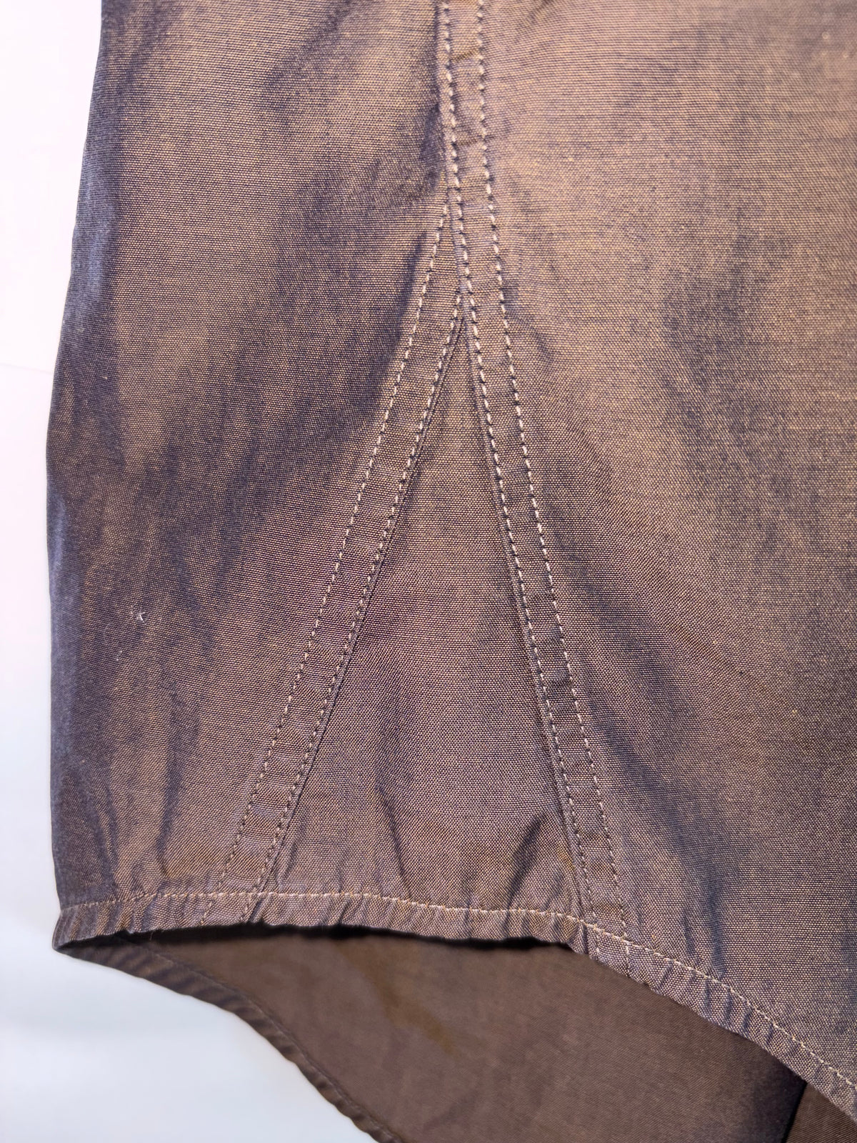 Slim Fit Dress Shirt Chambray Brown Italian Fabric | Sz 37/38 Small