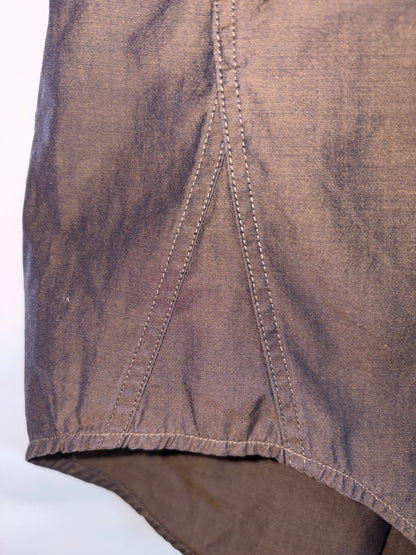 Slim Fit Dress Shirt Chambray Brown Italian Fabric | Sz 37/38 Small