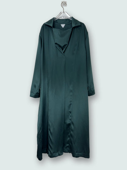 100% Silk Green Long Sleeves Dress | Sz IT 40 ~ Small