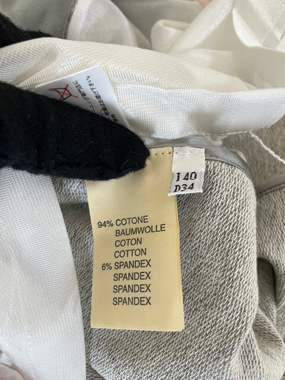 Y2K Grey Bedazzled Jersey Silk Trim Mini Skirt | Size IT40 UK8 Small