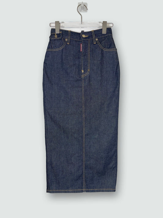Blue Denim Jean Mid-length Skirt | Size EU36 UK4 2XSmall