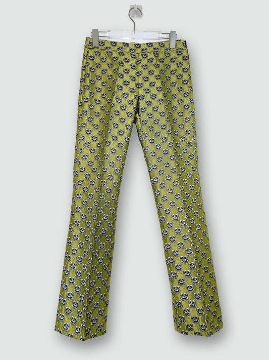 Gold Clover Floral Jacquard Trousers | IT 38 XXS