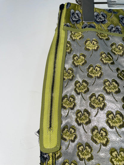 Gold Clover Floral Jacquard Trousers | IT 38 XXS