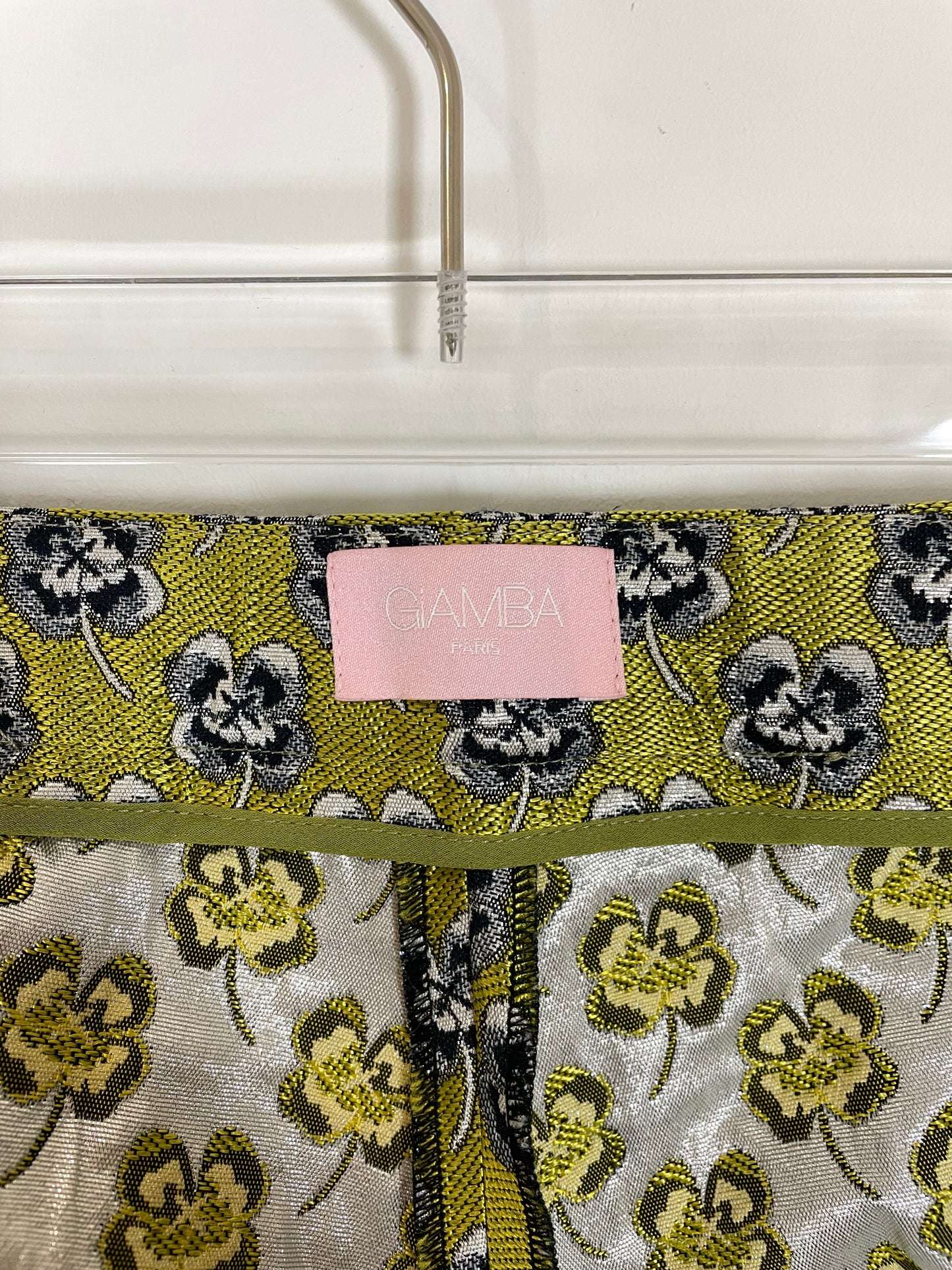 Gold Clover Floral Jacquard Trousers | IT 38 XXS