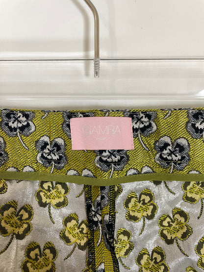 Gold Clover Floral Jacquard Trousers | IT 38 XXS