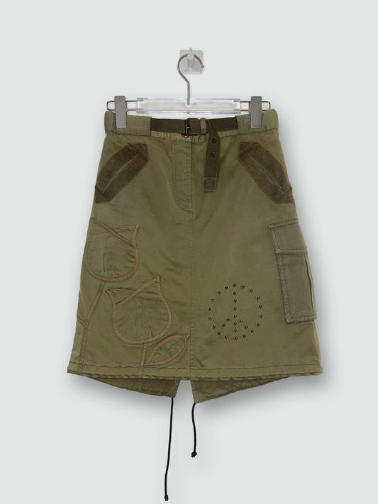 Army Green Cargo Skirt | IT38 UK6 XS
