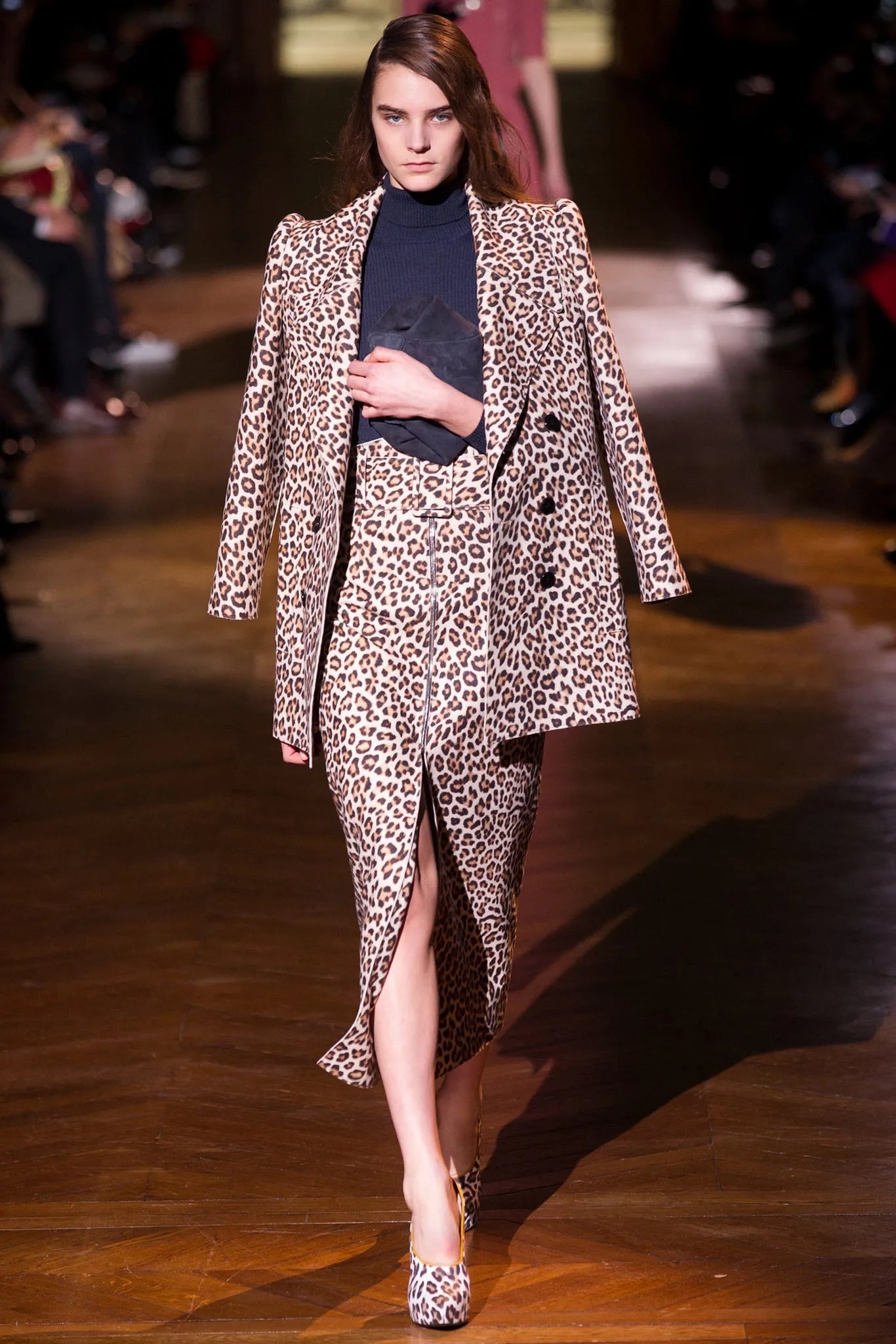 FW 2014 High Waisted Wool Leopard Mini Skirt | Sz FR34 ~ XSmall