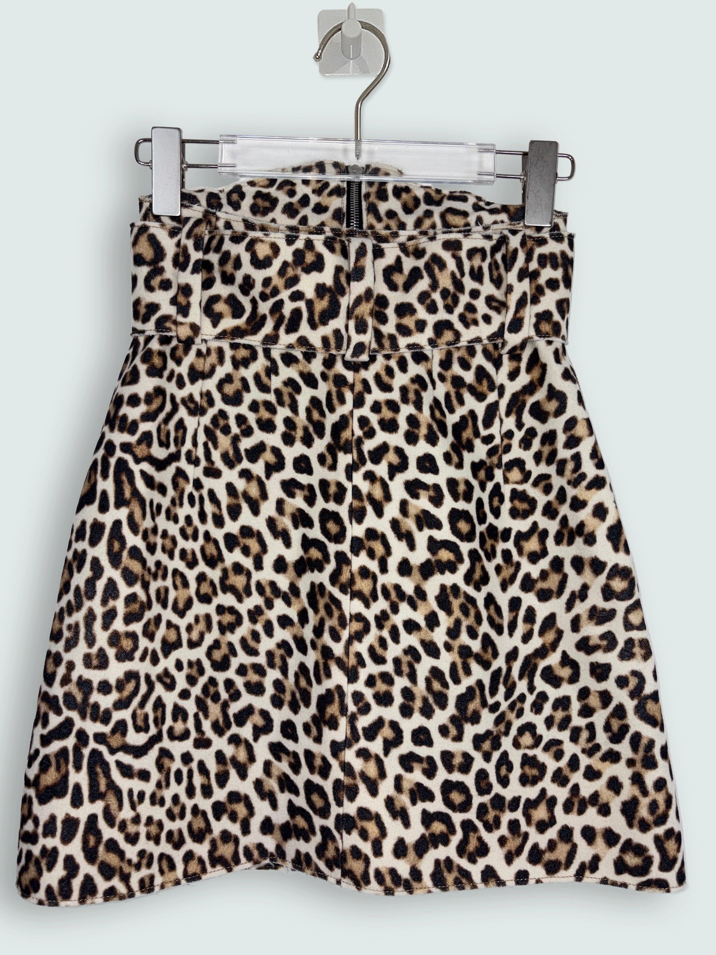 FW 2014 High Waisted Wool Leopard Mini Skirt | Sz FR34 ~ XSmall