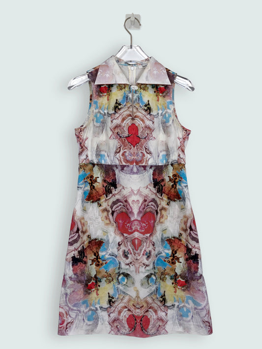 Cotton Poplin Baroque Print Shift Dress | Sz FR34 ~ XSmall