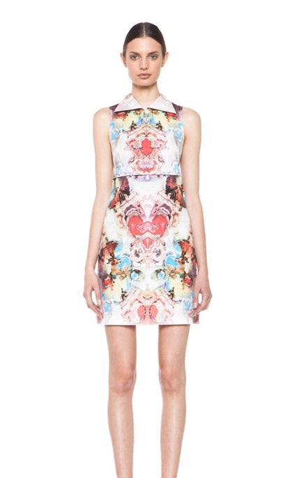 Cotton Poplin Baroque Print Shift Dress | Sz FR34 ~ XSmall