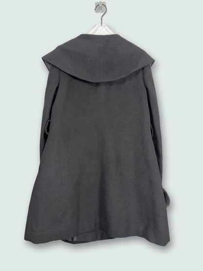 Fox Fur Sleeves Trim Black Coat | Sz M ~ XSmall
