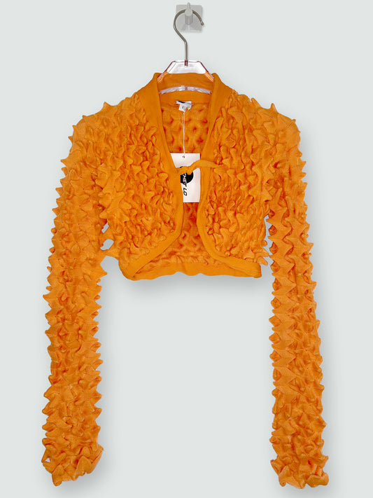 *Runway* SS 2013 Orange Spiky Spikes Bolero Cardigan | Size 1 ~ XS-M