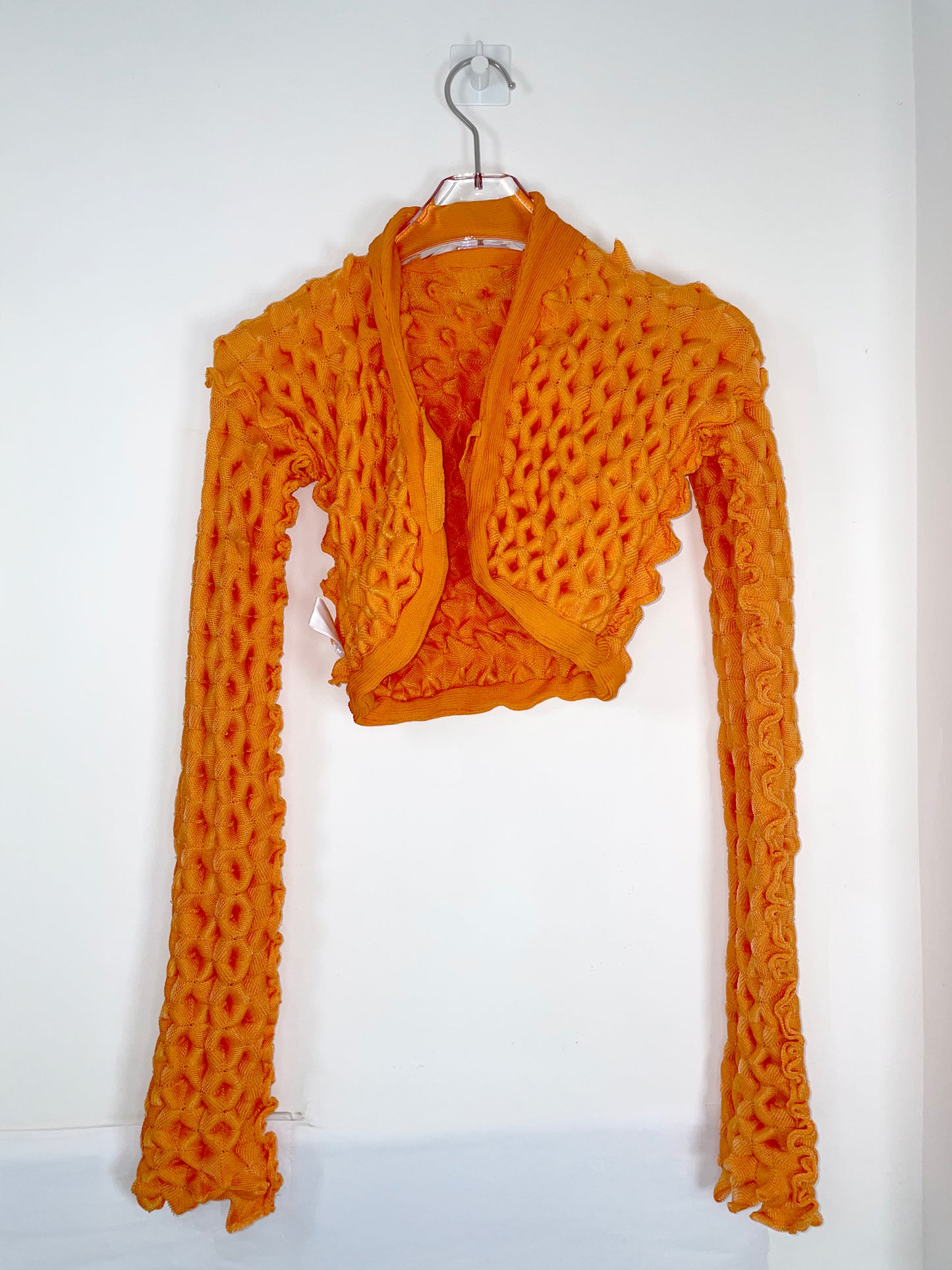*Runway* SS 2013 Orange Spiky Spikes Bolero Cardigan | Size 1 ~ XS-M