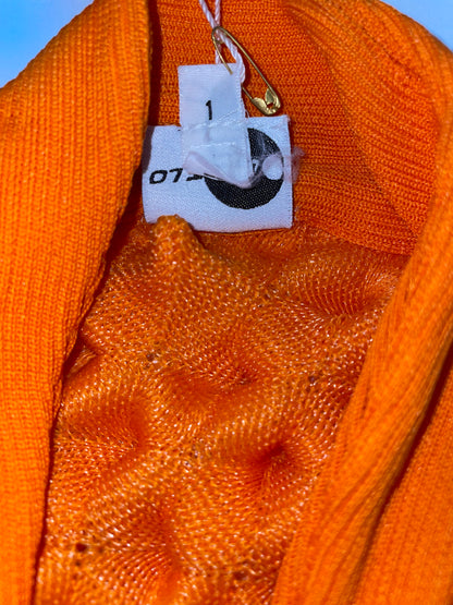 *Runway* SS 2013 Orange Spiky Spikes Bolero Cardigan | Size 1 ~ XS-M