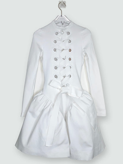 White Lace Up Pannier Skirt Dress | Sz UK6 ~ XSmall