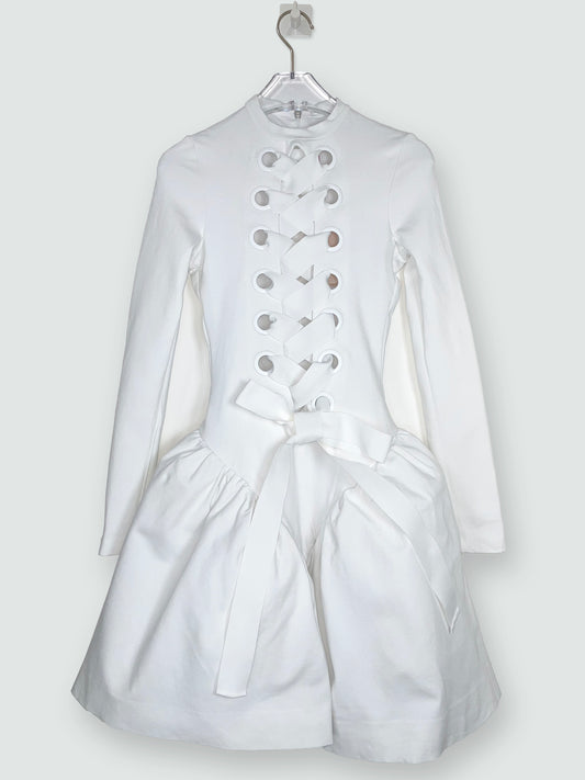 White Lace Up Pannier Skirt Dress | Sz UK6 ~ XSmall
