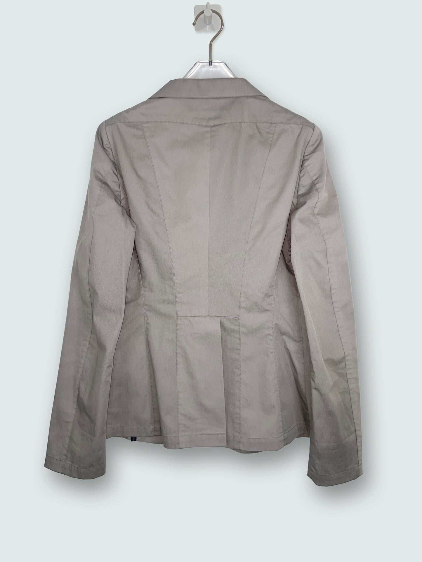 Taupe Grey Cotton Blazer Fitted Jacket | Sz IT38