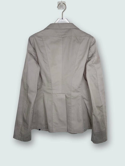 Taupe Grey Cotton Blazer Fitted Jacket | Sz IT38