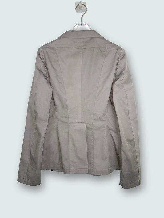 Taupe Grey Cotton Blazer Fitted Jacket | Sz IT38