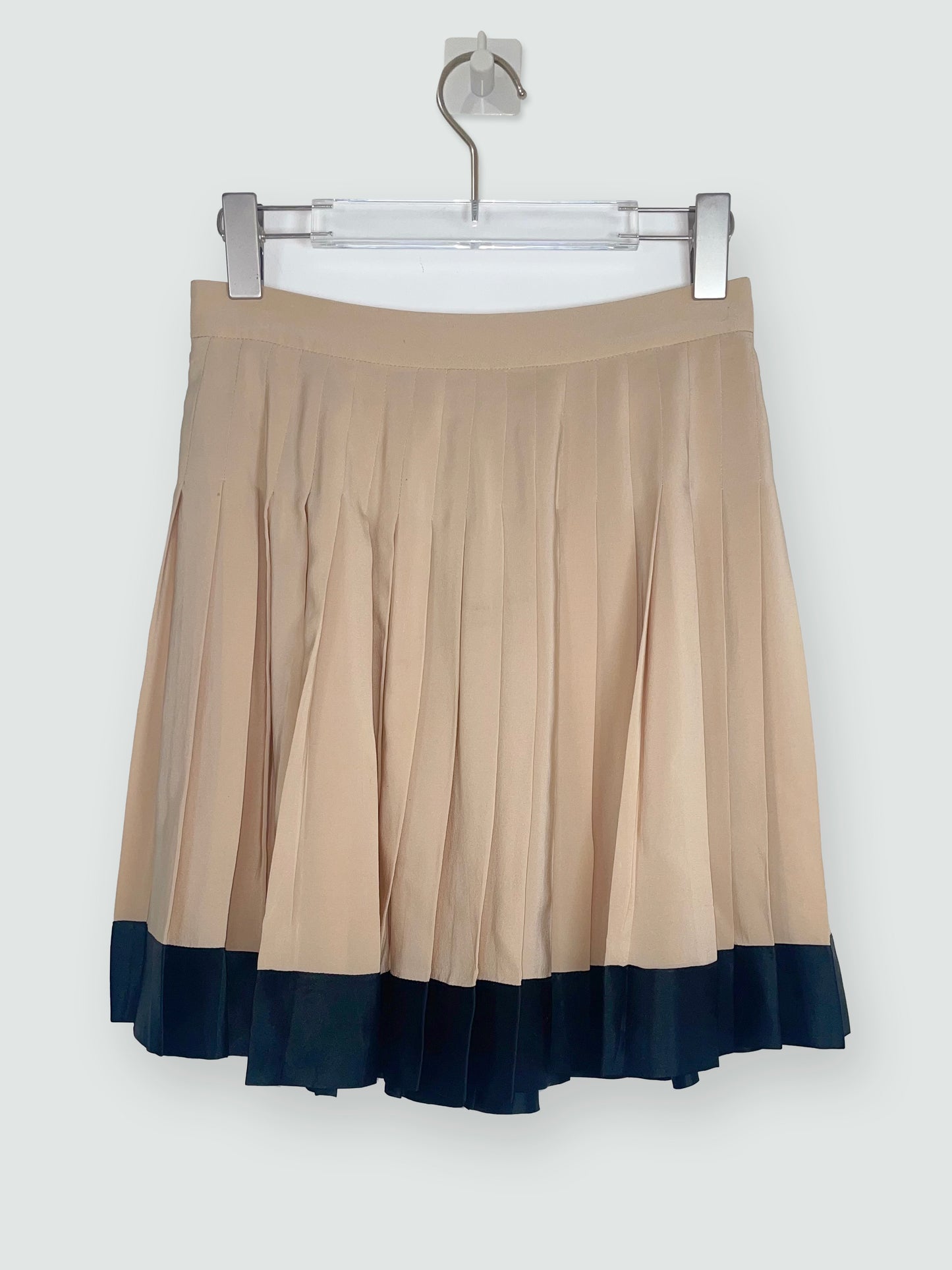 Pleat Silk Beige Skirt | Sz IT 38 ~ XSmall