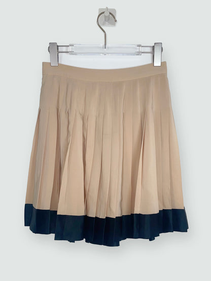 Pleat Silk Beige Skirt | Sz IT 38 ~ XSmall