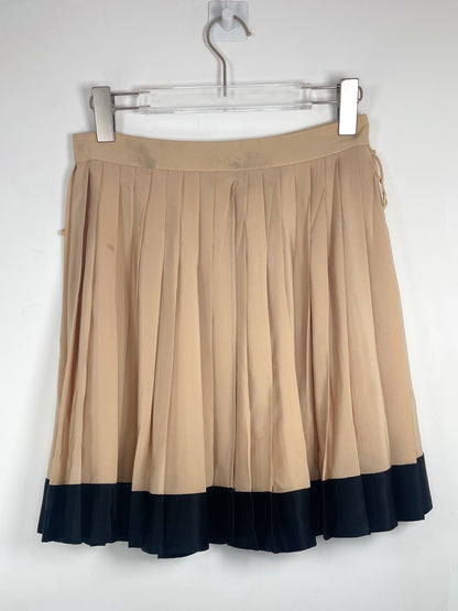 Pleat Silk Beige Skirt | Sz IT 38 ~ XSmall