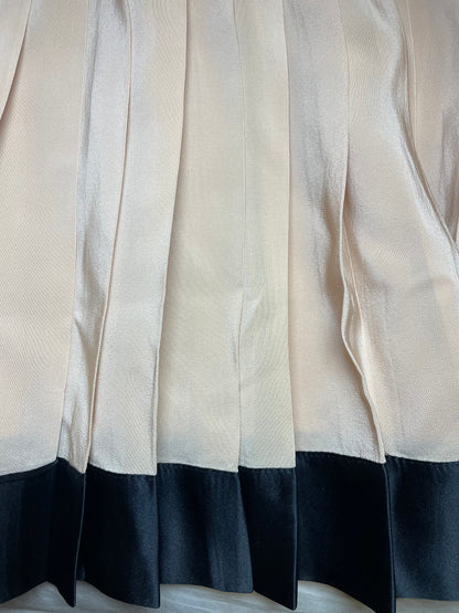 Pleat Silk Beige Skirt | Sz IT 38 ~ XSmall