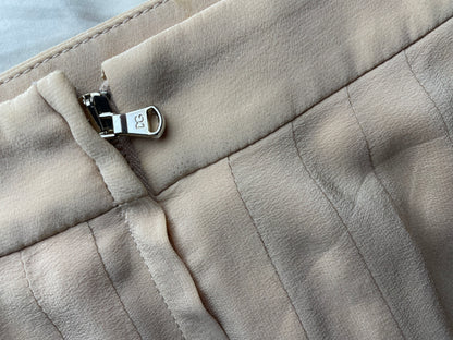 Pleat Silk Beige Skirt | Sz IT 38 ~ XSmall