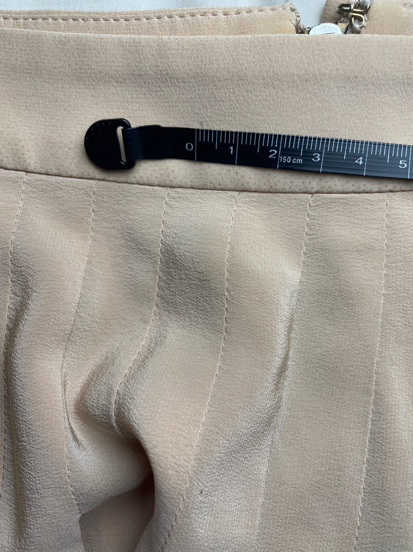 Pleat Silk Beige Skirt | Sz IT 38 ~ XSmall