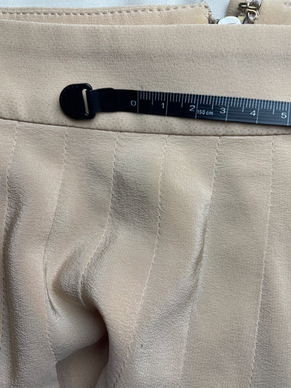 Pleat Silk Beige Skirt | Sz IT 38 ~ XSmall