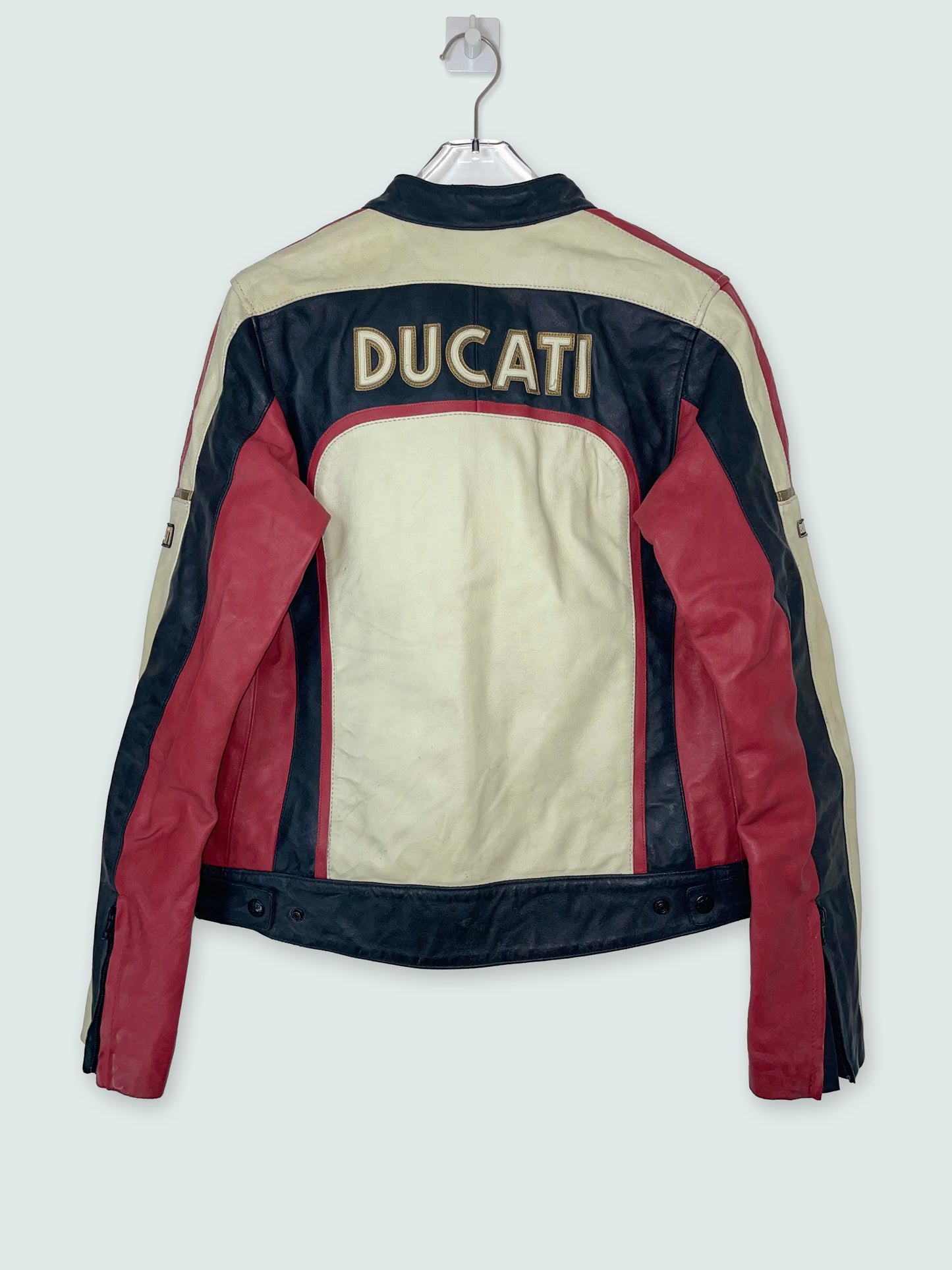 Racer Graphic Vintage Leather Jacket | Sz 46 ~ Small-Medium