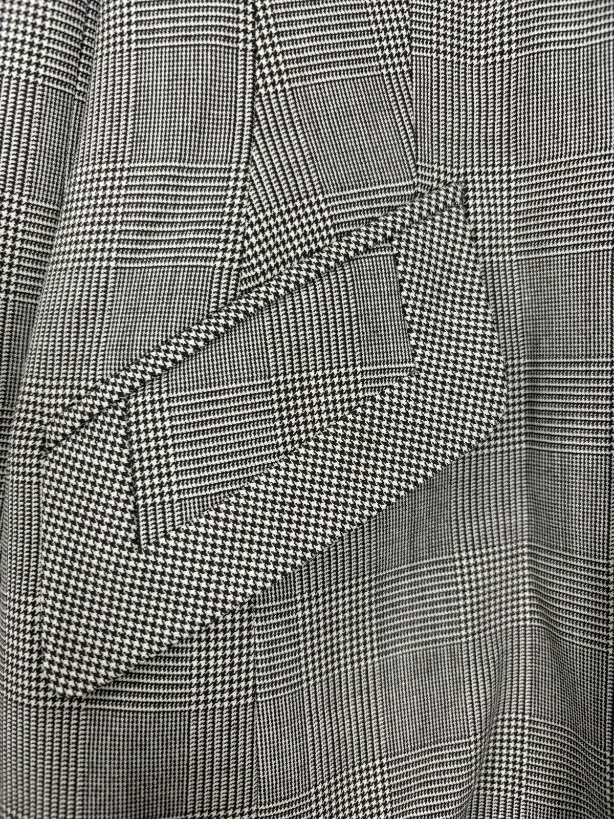 Houndstooth Wool Blazer w/ Tie Front & Flared Bell Cuffs | Sz DE34