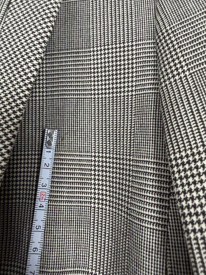 Houndstooth Wool Blazer w/ Tie Front & Flared Bell Cuffs | Sz DE34