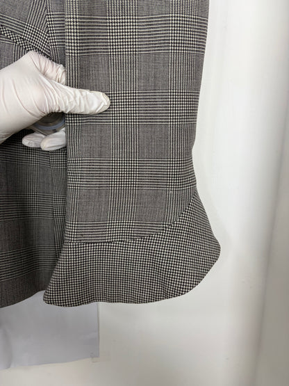 Houndstooth Wool Blazer w/ Tie Front & Flared Bell Cuffs | Sz DE34