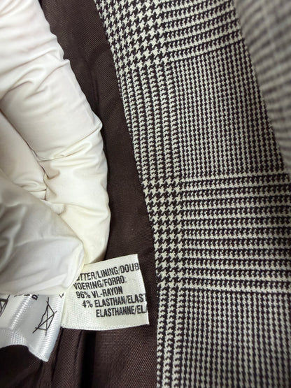 Houndstooth Wool Blazer w/ Tie Front & Flared Bell Cuffs | Sz DE34