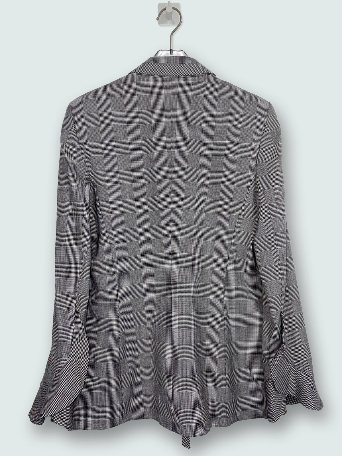 Houndstooth Wool Blazer w/ Tie Front & Flared Bell Cuffs | Sz DE34