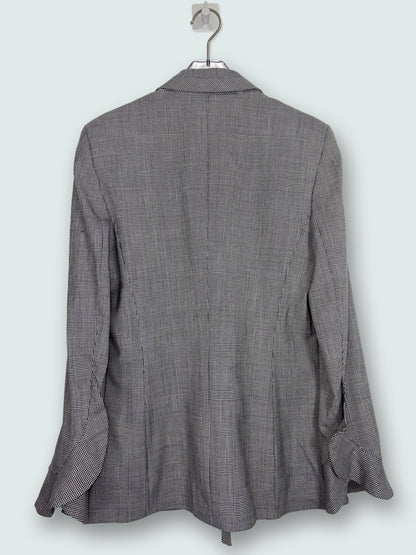Houndstooth Wool Blazer w/ Tie Front & Flared Bell Cuffs | Sz DE34