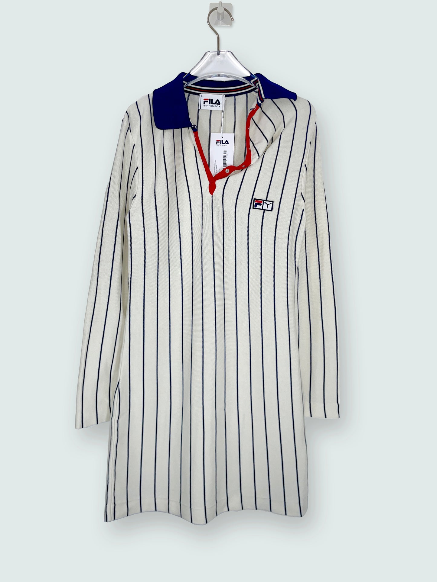 Off white & blue striped Polo long sleeve dress | Sz FR38