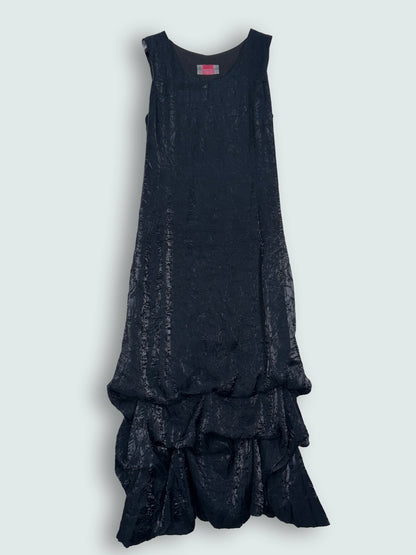 90s Vintage Tiered Dress & Lace-Up Back | Sz Medium