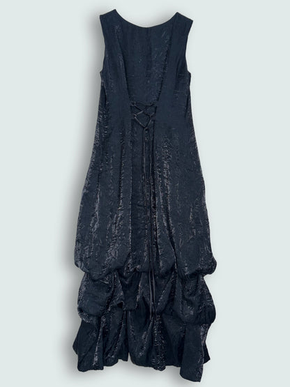 90s Vintage Tiered Dress & Lace-Up Back | Sz Medium