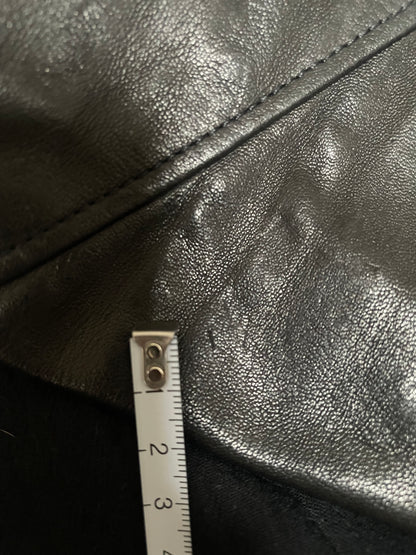 Lamb Leather Sleeves Fitted Motorcycle Jacket Silk Lining | Petite