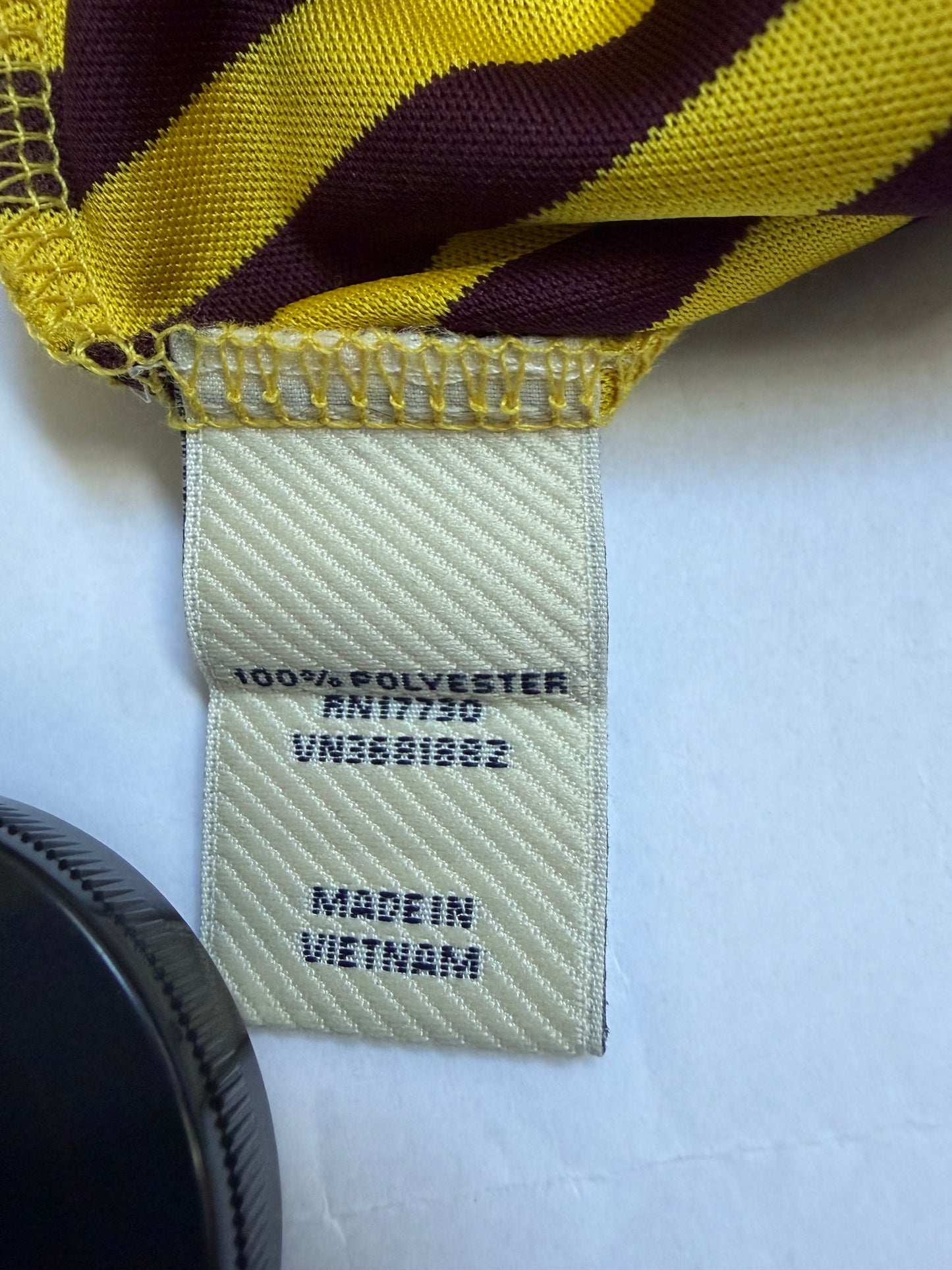 Yellow & Brown Stripe Top Metal Drawstring | Sz XS
