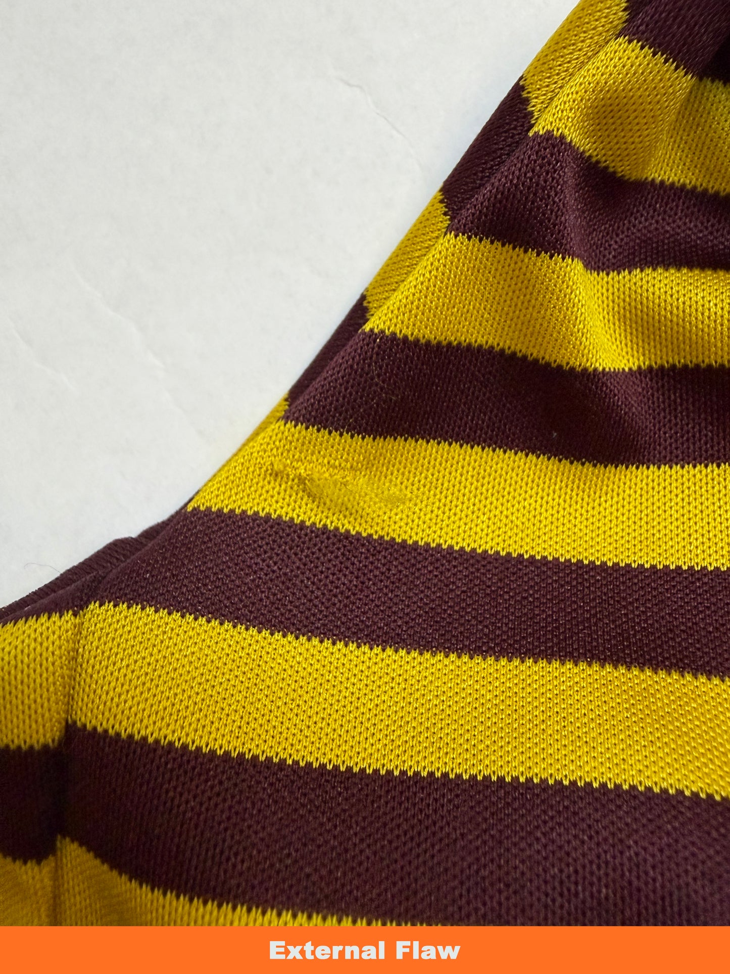 Yellow & Brown Stripe Top Metal Drawstring | Sz XS