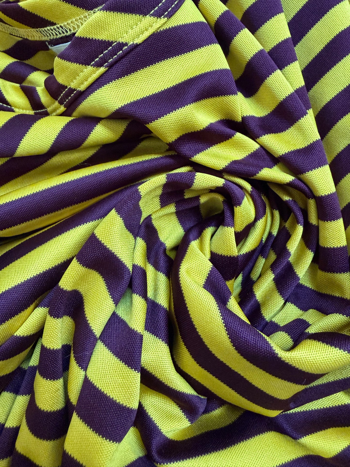 Yellow & Brown Stripe Top Metal Drawstring | Sz XS