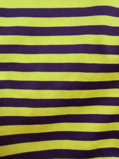 Yellow & Brown Stripe Top Metal Drawstring | Sz XS