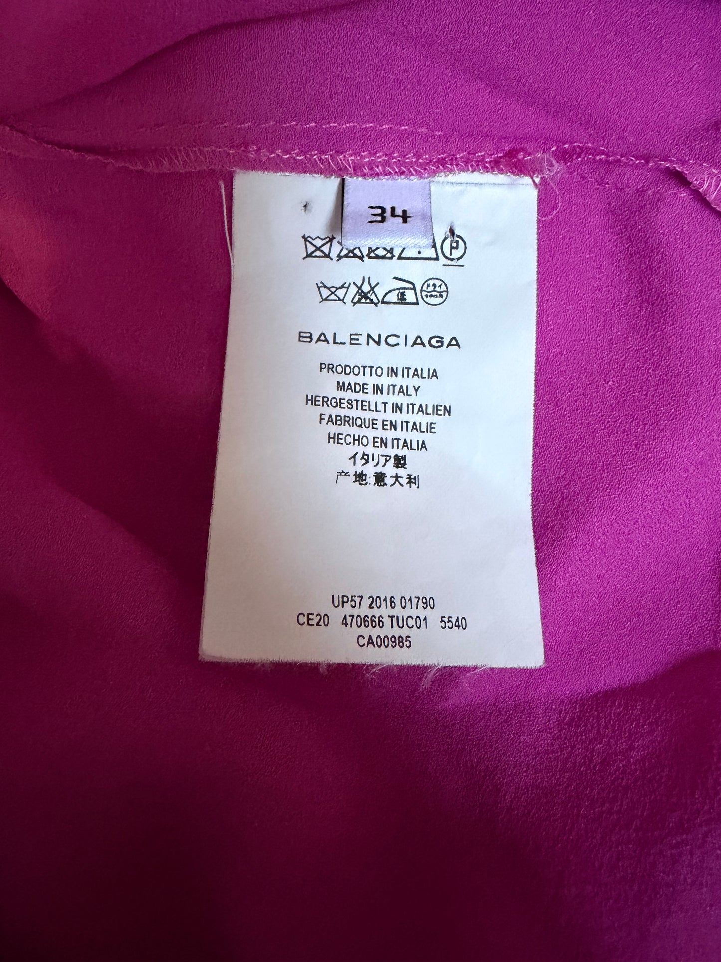100% Silk Long Sleeve Pink Blouse | Sz FR34