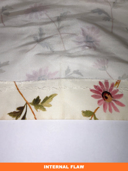 Cream White Floral Daisy A line Print Dress | Sz Small