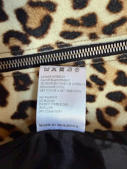 FW 2014 High Waisted Wool Leopard Mini Skirt | Sz FR34 ~ XSmall